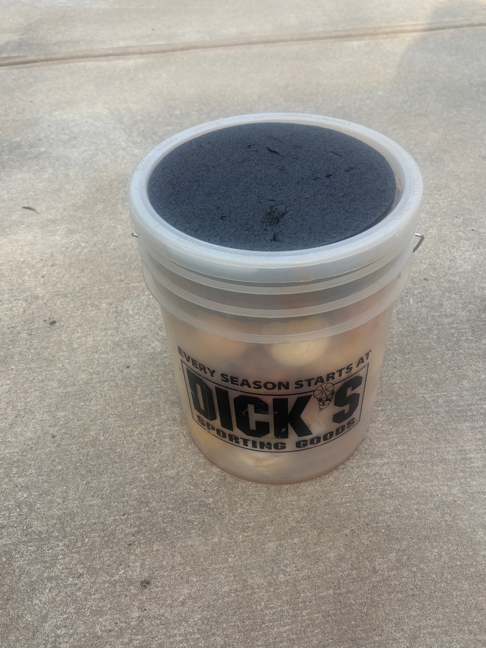 Dick's Sporting Goods Ball Bucket with Foam Lid - Translucent